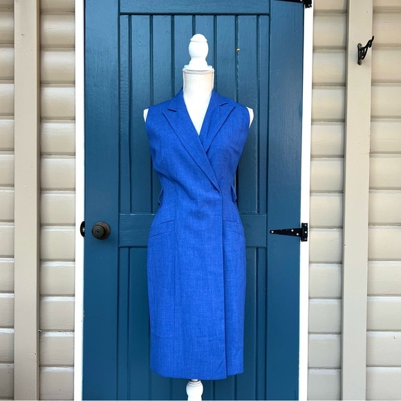 Calvin Klein Vibrant Blue Sheath Wrap Dress Women Size 4 - Picture 1 of 10